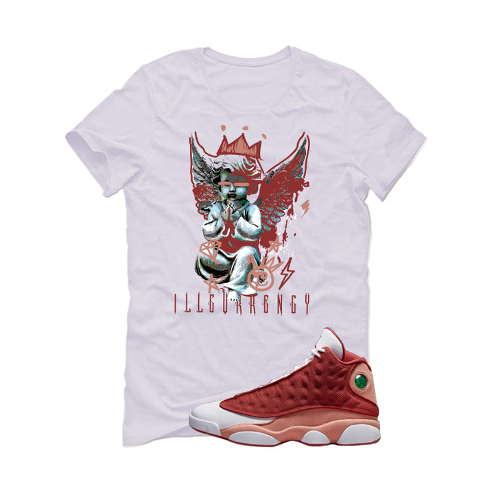 Air Jordan 13 Dune Red White T-Shirt (Graffiti Angel)| illcurrency