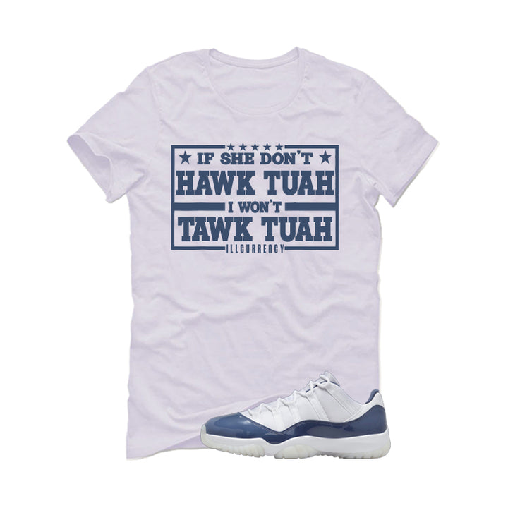 Air Jordan 11 Low Diffused Blue White T-Shirt (Hawk Tuah)| illcurrency