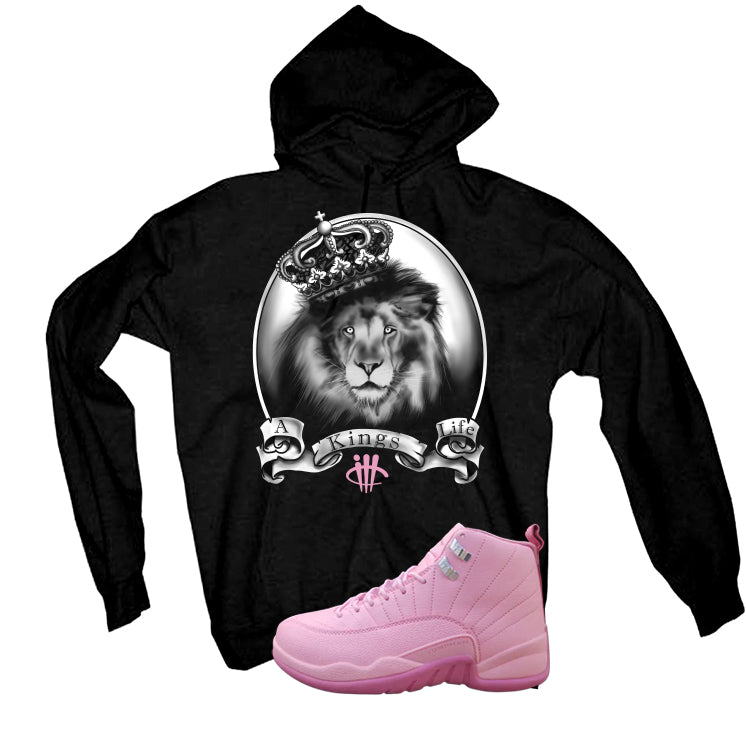 Air Jordan 12 GS Pearl Pink Matching T-Shirt, Sweatshirts & Hoodies Black T-Shirt (A Kings Life)| illcurrency