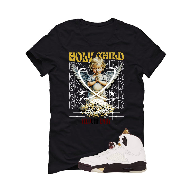 Air Jordan 5 Earth/Metallic Gold Black T-Shirt (Holy Child)| illcurrency