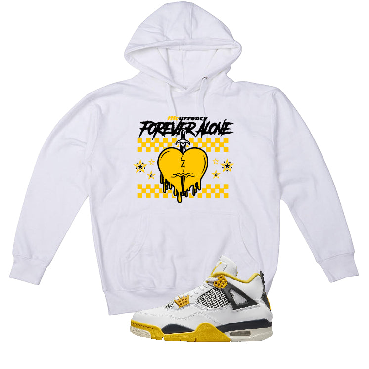 Air Jordan 4 WNNS “Vivid Sulfur” | illcurrency White T-Shirt (Forever Alone)