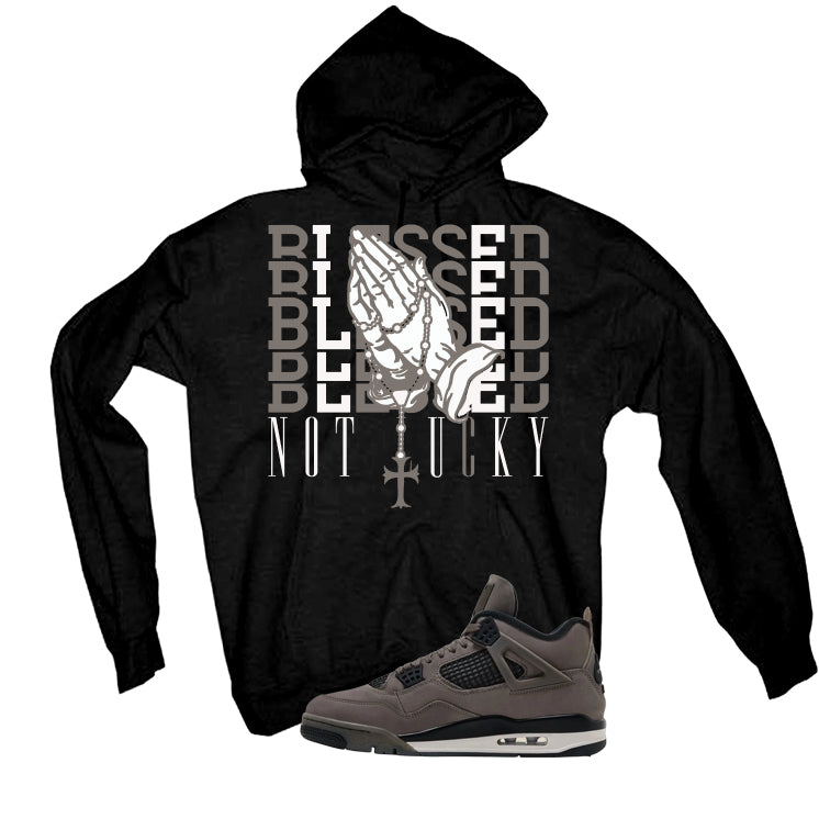 Air Jordan 4 Cave Stone Black T-Shirt (Blessed not lucky)| illcurrency