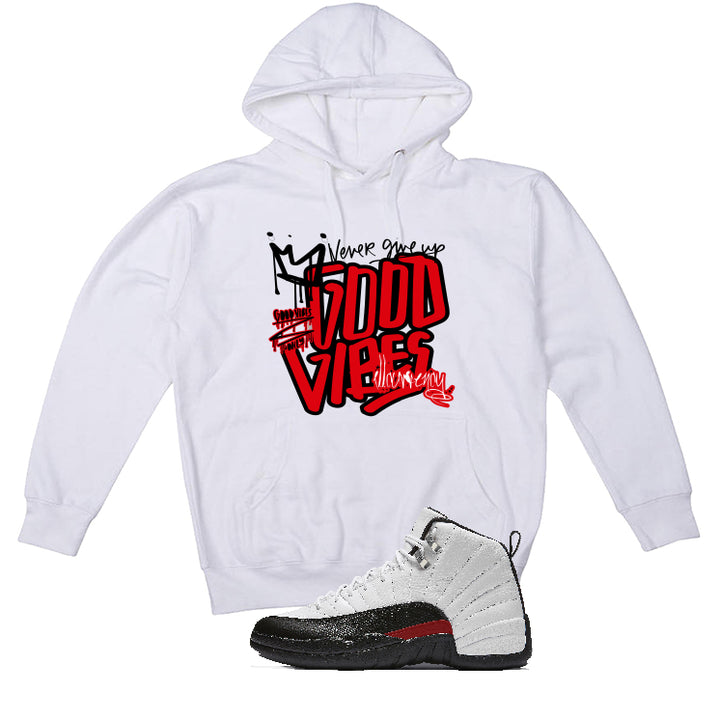 Air Jordan 12 “Red Taxi” | illcurrency White T-Shirt (Good Vibes)