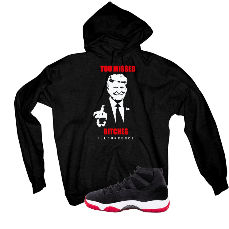 Air Jordan 11 Bred Velvet Black T-Shirt (Trump you missed)| illcurrency