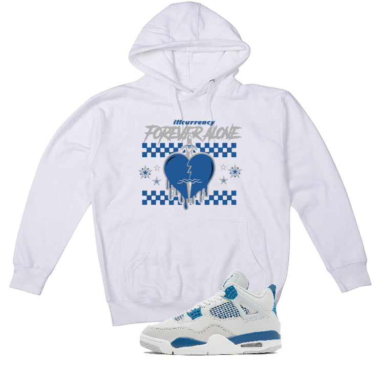 Air Jordan 4 “Military Blue” | illcurrency White T-Shirt (Forever Alone)