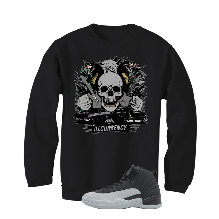 Air Jordan 12 Black/Wolf Grey Black T-Shirt (Vintage Illcurrency)| illcurrency