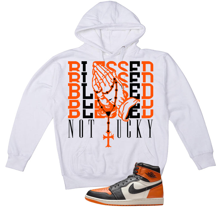 Air Jordan 1 High OG Shattered Backboard White T-Shirt (Blessed not lucky)| illcurrency