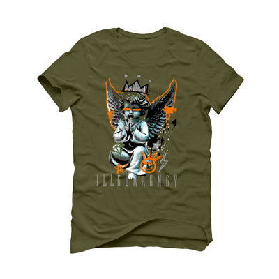 Air Jordan 5 “Olive” | illcurrency Military Green T-Shirt (Graffiti Angel)