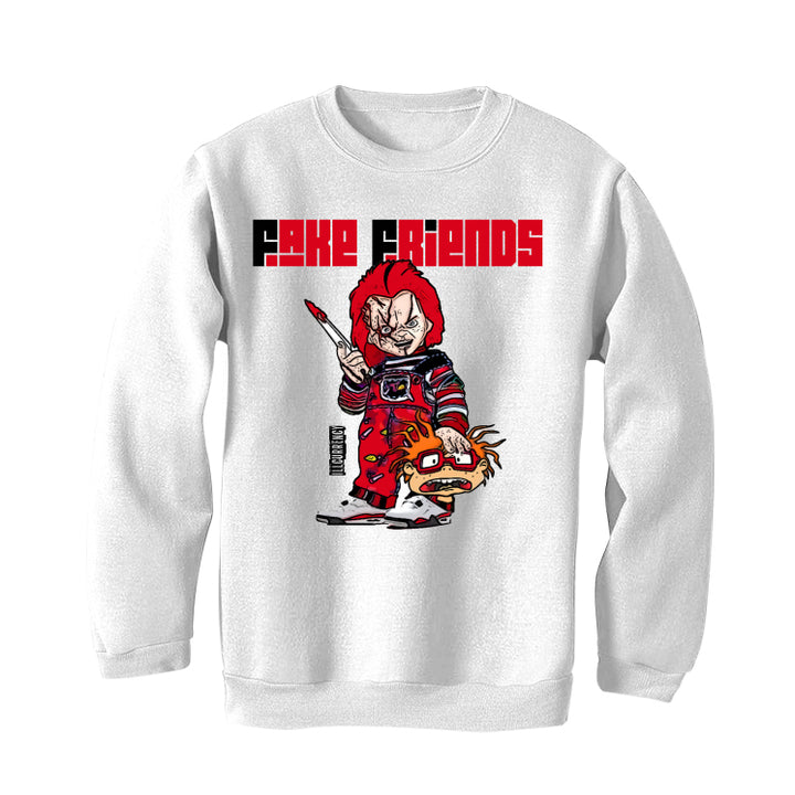 Air Jordan 4 Red Cement - White T-Shirt (Fake Friends 2)