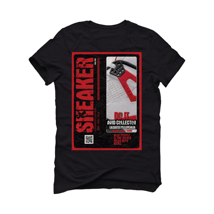 Air Jordan 4 "Red Cement" Black T-Shirt (SNEAKER COLLECTOR)