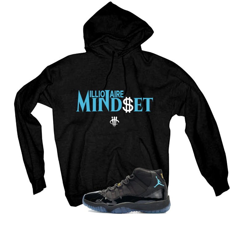 Air Jordan 11 Gamma Blue Matching T-Shirt, Sweatshirts & Hoodies Black T-Shirt (Millionaire Mindset)| illcurrency