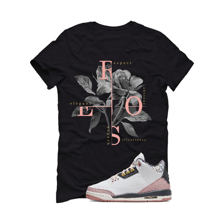 GS Air Jordan 3 “Red Stardust” | illcurrency Black T-Shirt (Roses)