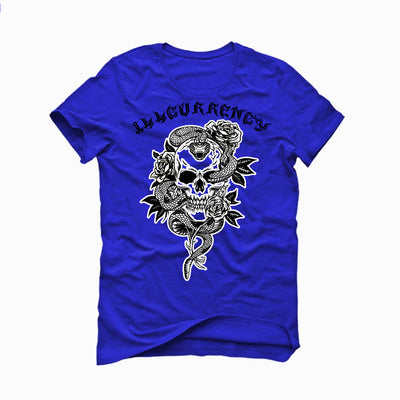 AIR JORDAN 2 LOW “VARSITY ROYAL” Royal Blue T-Shirt (Snake skull rose)