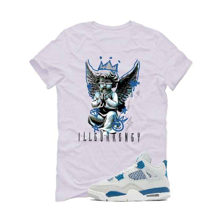 Air Jordan 4 “Military Blue” | illcurrency White T-Shirt (Graffiti Angel)