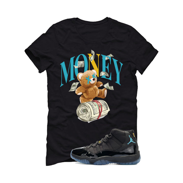 Air Jordan 11 Gamma Blue Matching T-Shirt, Sweatshirts & Hoodies Black T-Shirt (Money Bear)| illcurrency