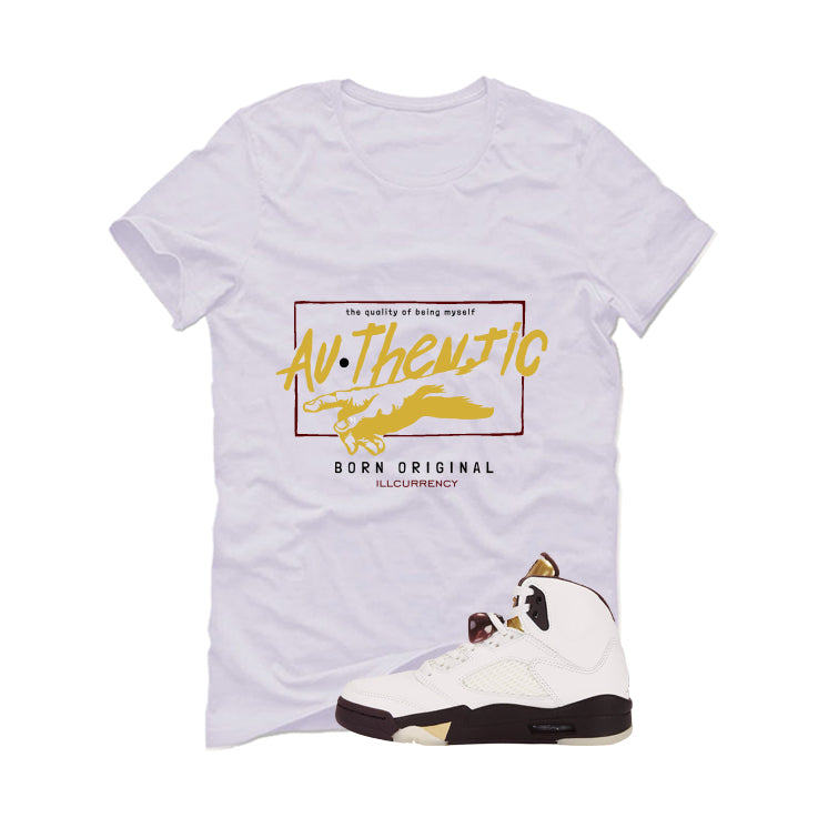 Air Jordan 5 Earth/Metallic Gold White T-Shirt (Authentic)| illcurrency