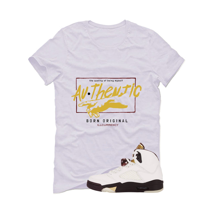 Air Jordan 5 Earth/Metallic Gold White T-Shirt (Authentic)| illcurrency