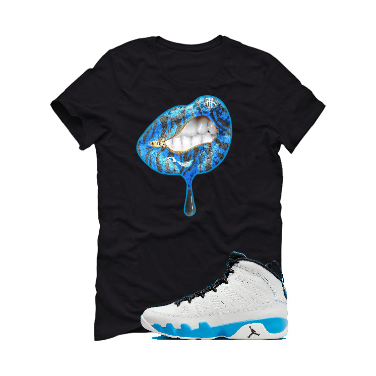 Air Jordan 9 “Powder Blue” | illcurrency Black T-Shirt (LIPS UNSEALED)