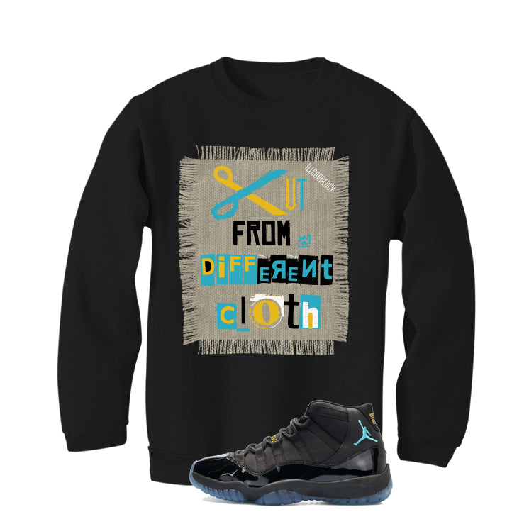 Air Jordan 11 Gamma Blue Matching T-Shirt, Sweatshirts & Hoodies Black T-Shirt (Cut from a different cloth)| illcurrency