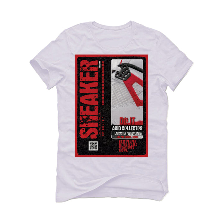 Air Jordan 4 "Red Cement" White T-Shirt (SNEAKER COLLECTOR)