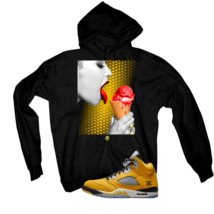 Air Jordan 5 Tokyo Matching T-Shirt, Sweatshirts & Hoodies Black T-Shirt (Lick It)| illcurrency