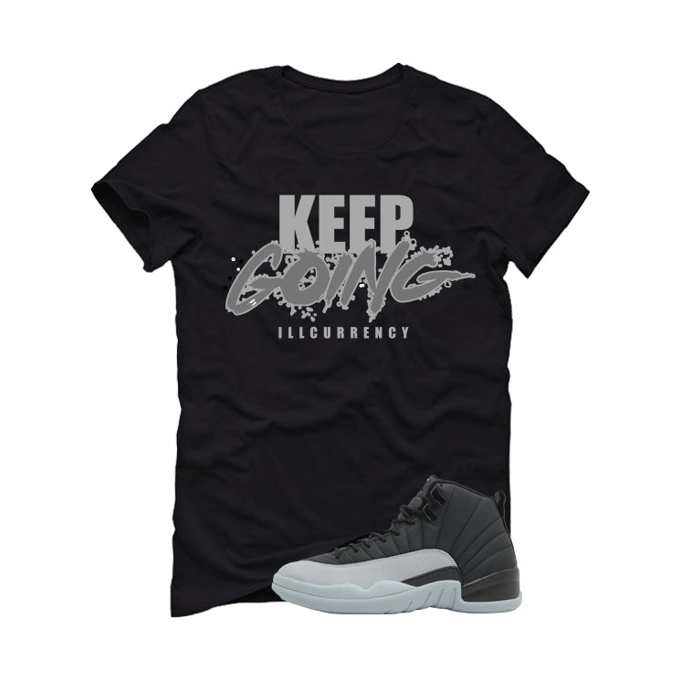 Air Jordan 12 Black/Wolf Grey Black T-Shirt (keep Going)| illcurrency