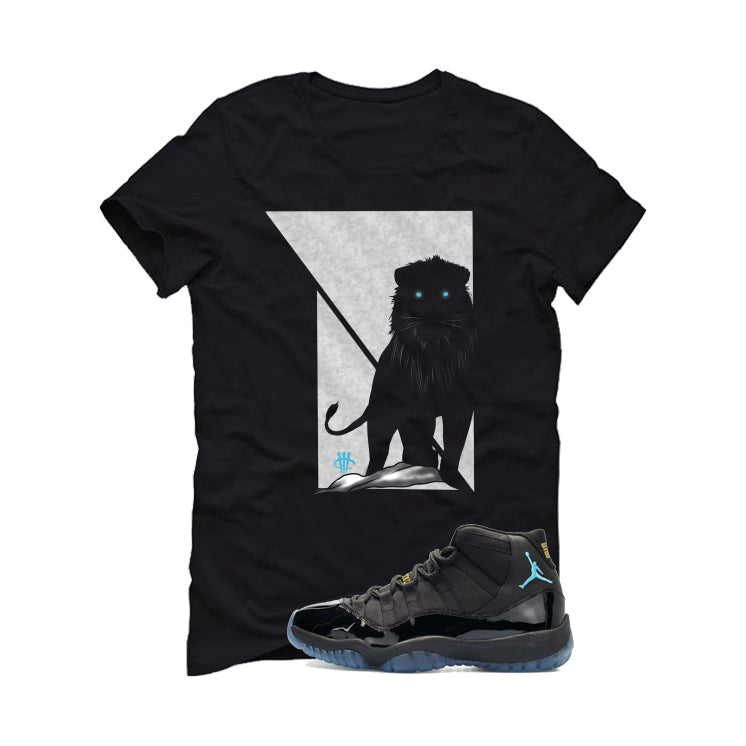 Air Jordan 11 Gamma Blue Matching T-Shirt, Sweatshirts & Hoodies Black T-Shirt (Lion)| illcurrency