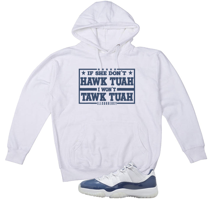 Air Jordan 11 Low Diffused Blue White T-Shirt (Hawk Tuah)| illcurrency