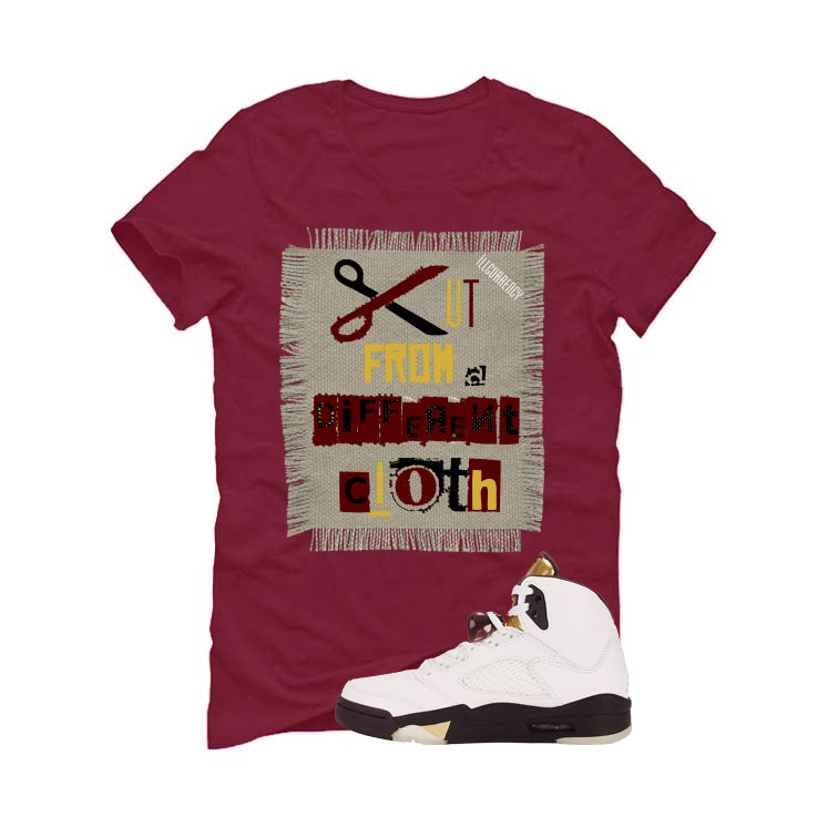 Air Jordan 5 Earth/Metallic Gold Maroon T-Shirt (Cut from a different cloth)| illcurrency