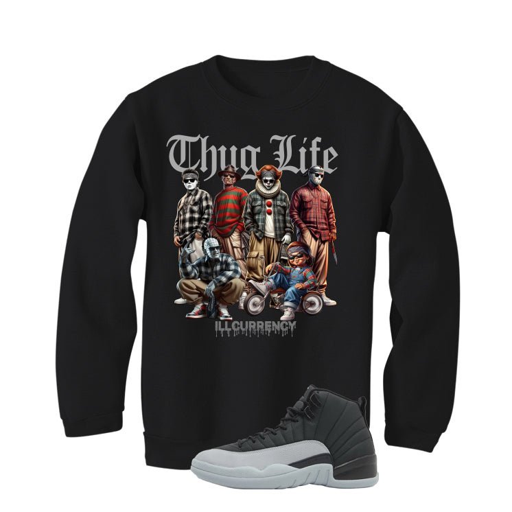 Air Jordan 12 Black/Wolf Grey Black T-Shirt (Thug Life Halloween)| illcurrency