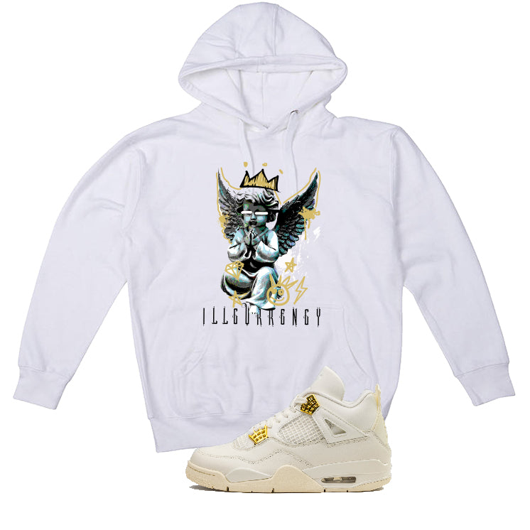 Air Jordan 4 WMNS “Metallic Gold” | illcurrency White T-Shirt (Graffiti Angel)