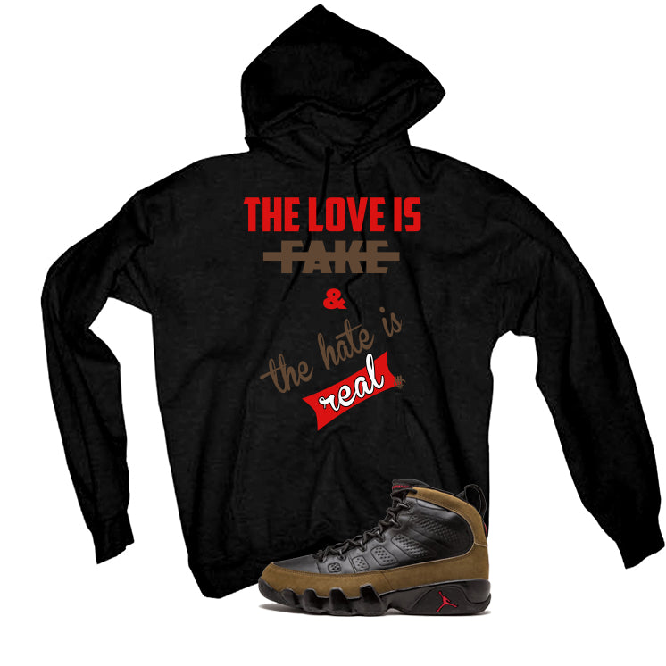 Air Jordan 9 Olive Black T-Shirt (Love is Fake)| illcurrency