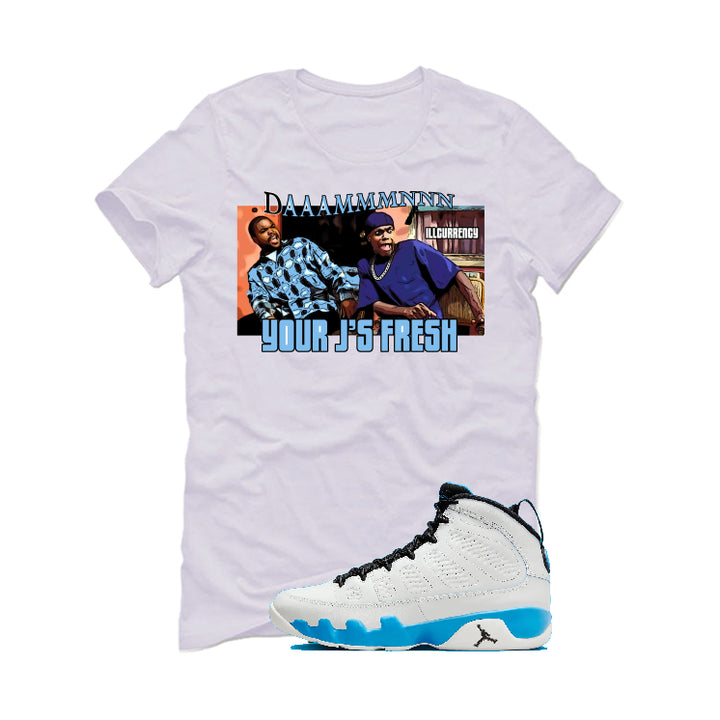 Air Jordan 9 “Powder Blue” | illcurrency White T-Shirt (Damn)