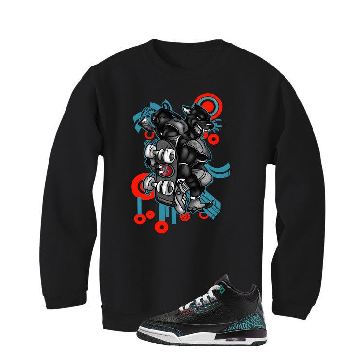 Air Jordan 3 GS Moto Black T-Shirt (SKATEBOARD CAT)| illcurrency