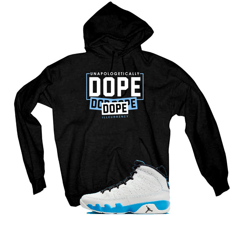 Air Jordan 9 “Powder Blue” | illcurrency Black T-Shirt (DOPE)