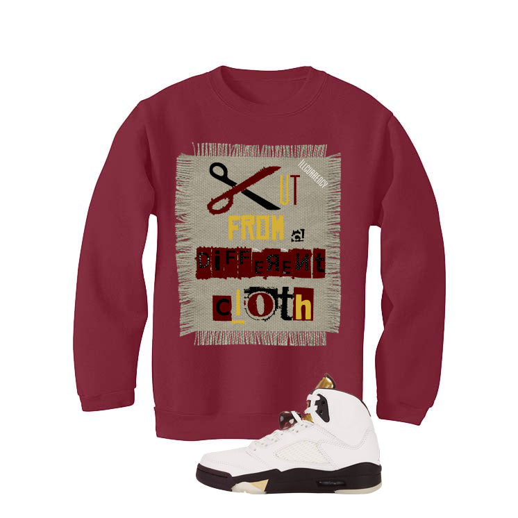 Air Jordan 5 Earth/Metallic Gold Maroon T-Shirt (Cut from a different cloth)| illcurrency