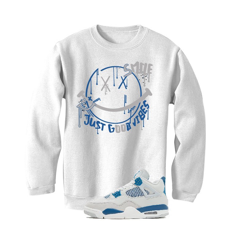 Air Jordan 4 “Military Blue” | illcurrency White T-Shirt (Smile)