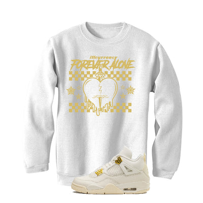 Air Jordan 4 WMNS “Metallic Gold” | illcurrency White T-Shirt (Forever Alone)