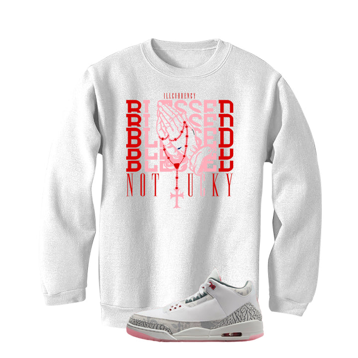 Air Jordan 3 Wings White T-Shirt (Blessed not lucky)| illcurrency