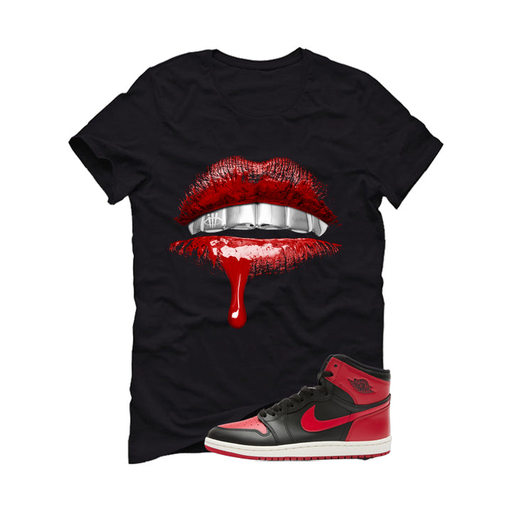 Air Jordan 1 High ’85 Bred Black T-Shirt (Lips)| illcurrency