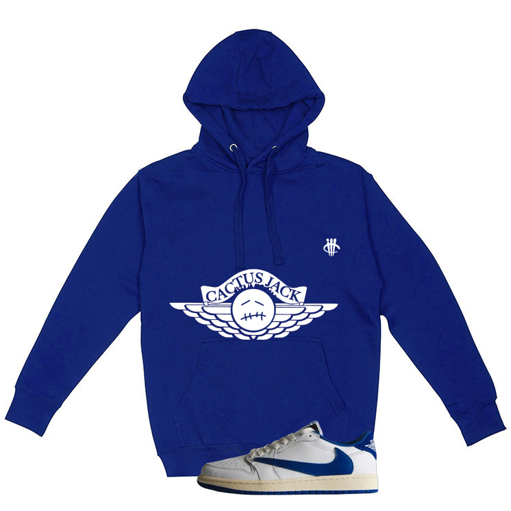 Travis Scott x Fragment x Air Jordan 1 Low OG 2025 Matching T-Shirt, Sweatshirts & Hoodies Royal Blue T-Shirt (Cactus Jack)| illcurrency