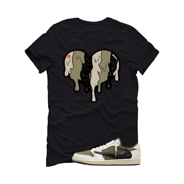 Travis Scott x Air Jordan 1 Low OG | illcurrency Black T-Shirt (Heart)