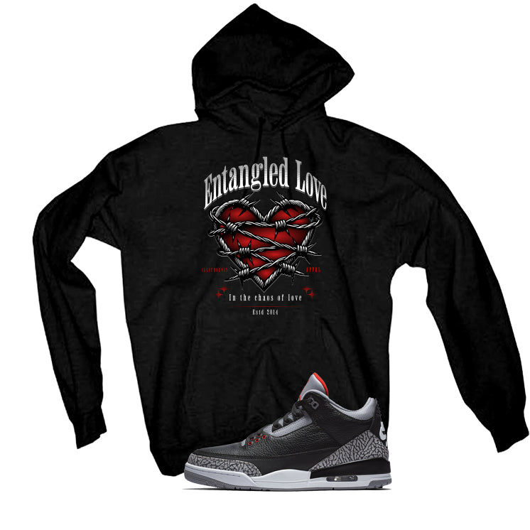 Air Jordan 3 Black Cement Black T-Shirt (Entangled Love)| illcurrency