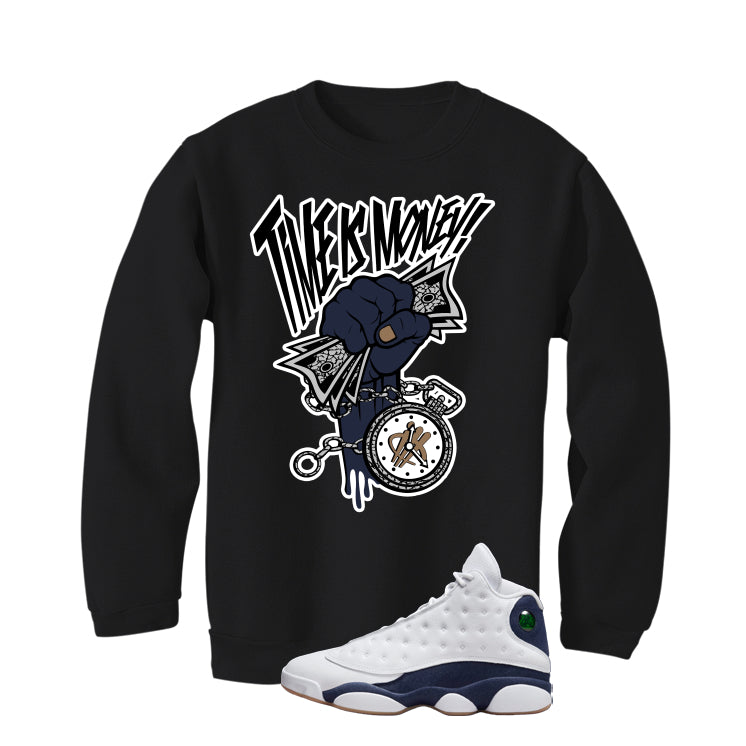 Air Jordan 13 Midnight Navy Black T-Shirt (Time Is Money)| illcurrency