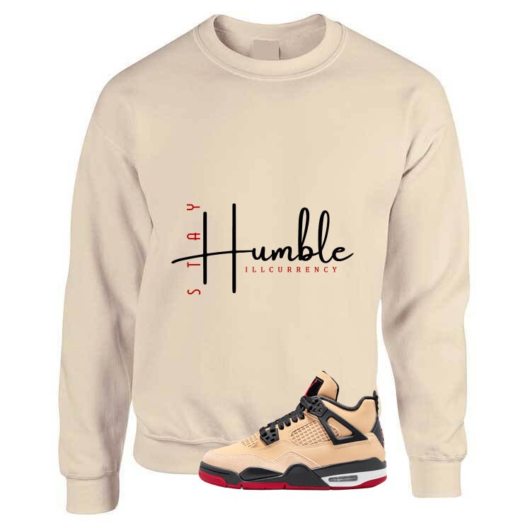 Air Jordan 4 Pizza (GS) Tan T-Shirt (Stay Humble)| illcurrency
