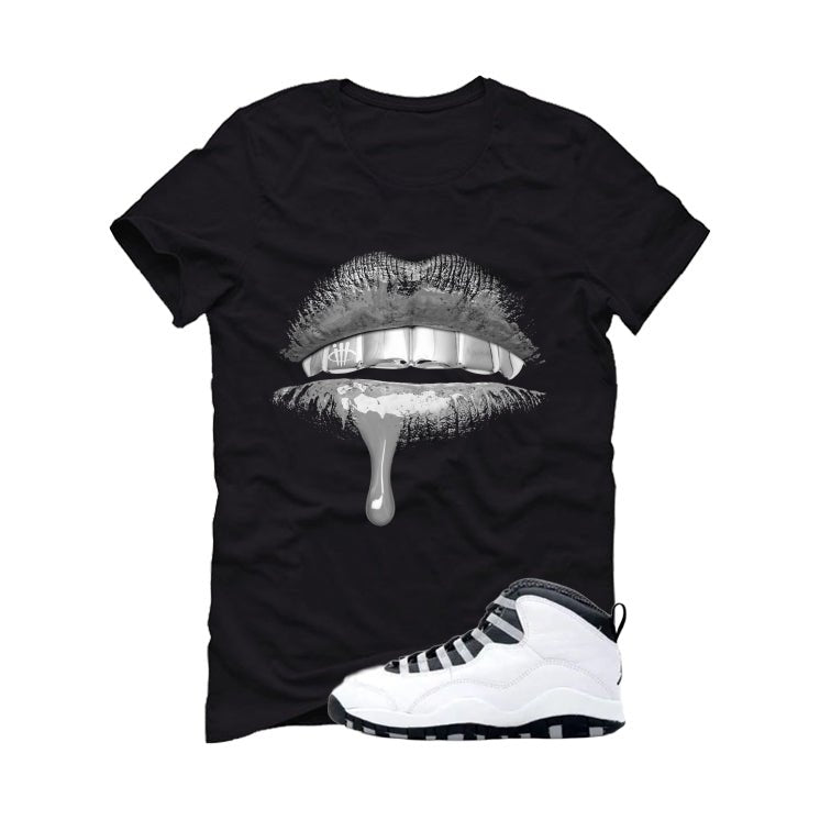 Air Jordan 10 OG Steel Black T-Shirt (Lips)| illcurrency