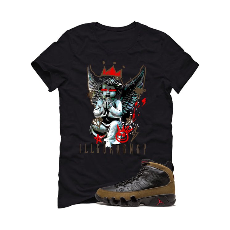 Air Jordan 9 Olive Black T-Shirt (Graffiti Angel)| illcurrency