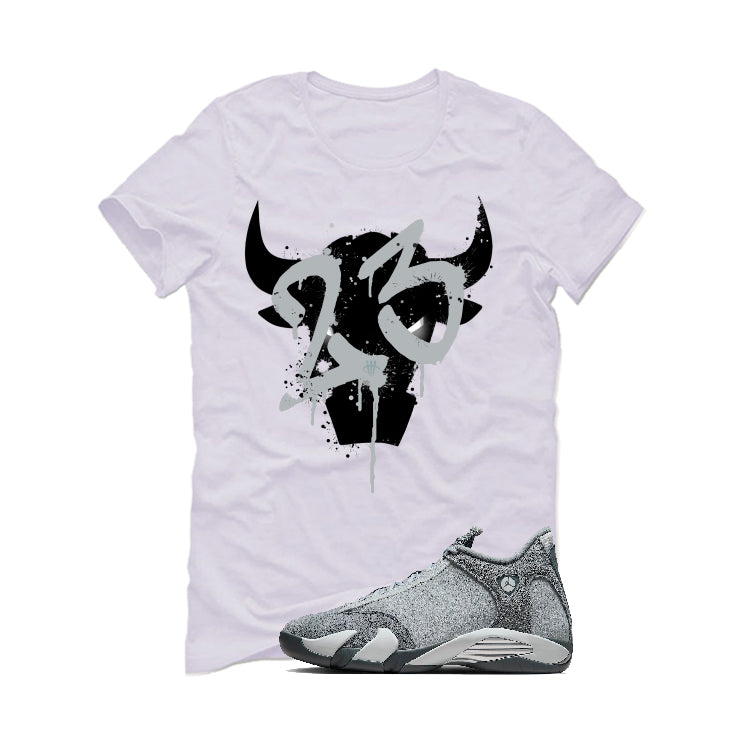 Air Jordan 14 “Flint Grey” | illcurrency White T-Shirt (Shadow Bull)
