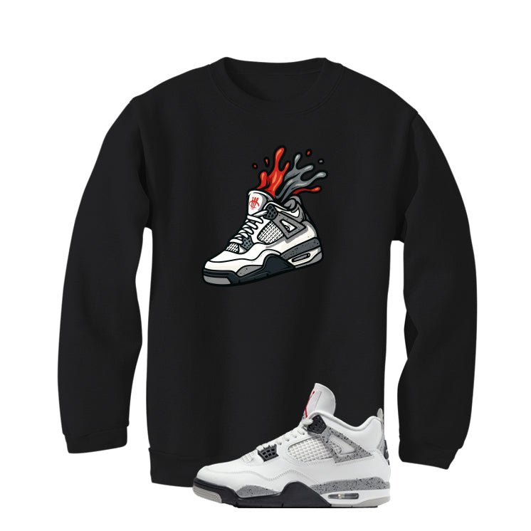 Air Jordan 4 White Cement Black T-Shirt (Splash Shoe)| illcurrency