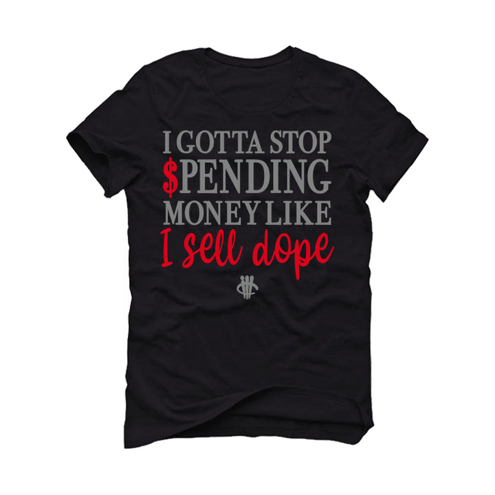 AIR JORDAN 4 “BRED REIMAGINED” 2024 | ILLCURRENCY Black T-Shirt (GOTTA STOP SPENDING MONEY)